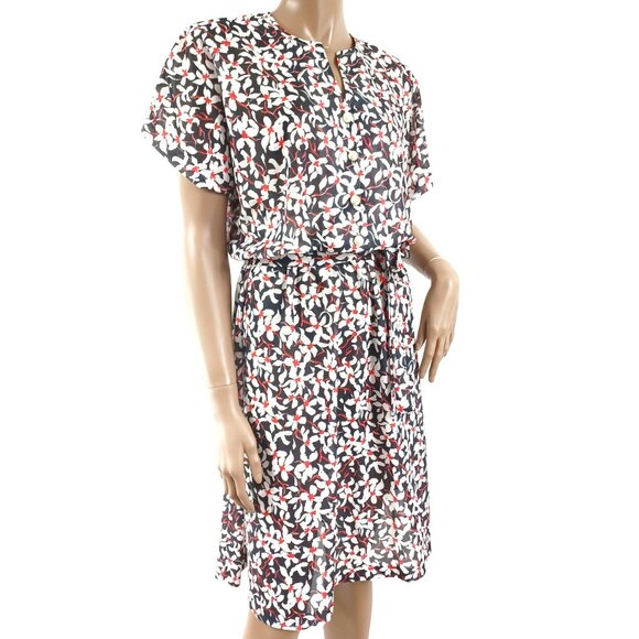 HABAND FOR HER Vintage SS Floral Print Belted Blouson Dress 18P - Picture 4 of 5